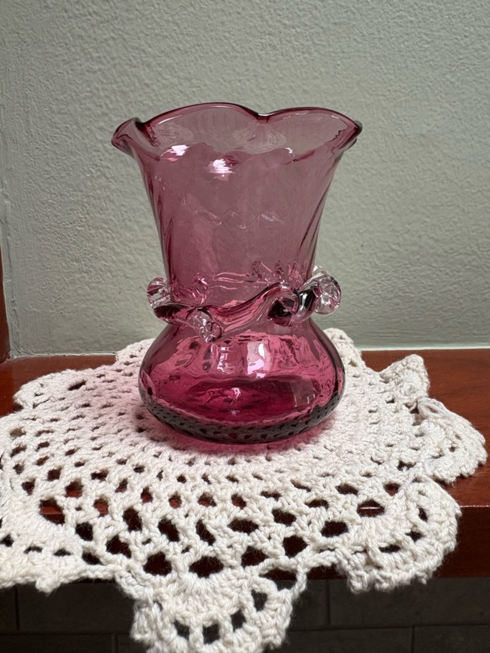 Vintage Pilgrim Glass Cranberry Vase